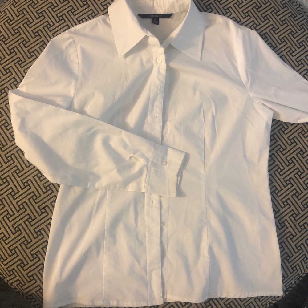White Button-Down Blouse